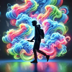 Neon Vape Cloud AI Art - Urban Energy & Style
